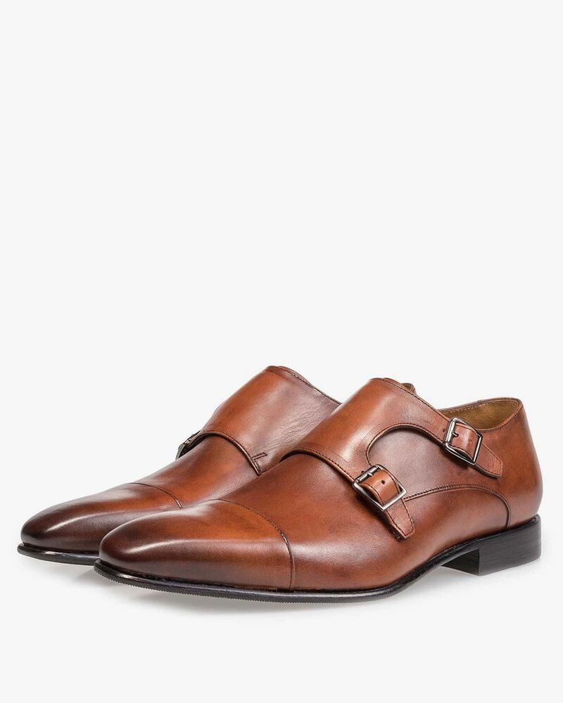 Cognac leather monk strap