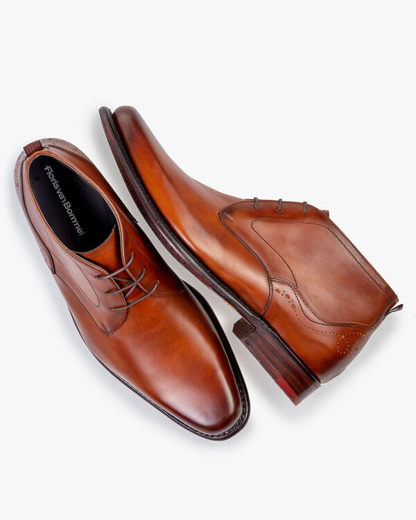 Veterboot kalfsleer donker cognac
