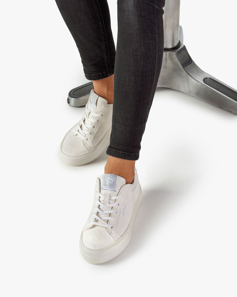 Sneaker printed leather white