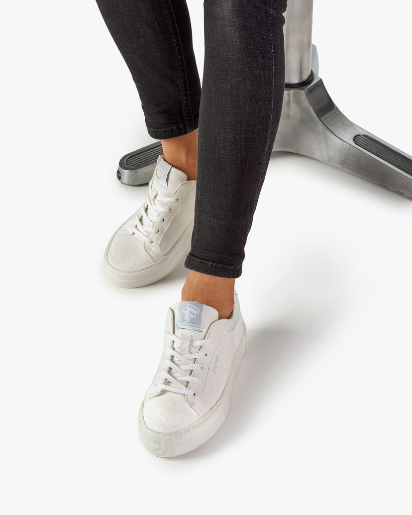 Sneaker printed leather white