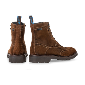 Lace boot suede cognac