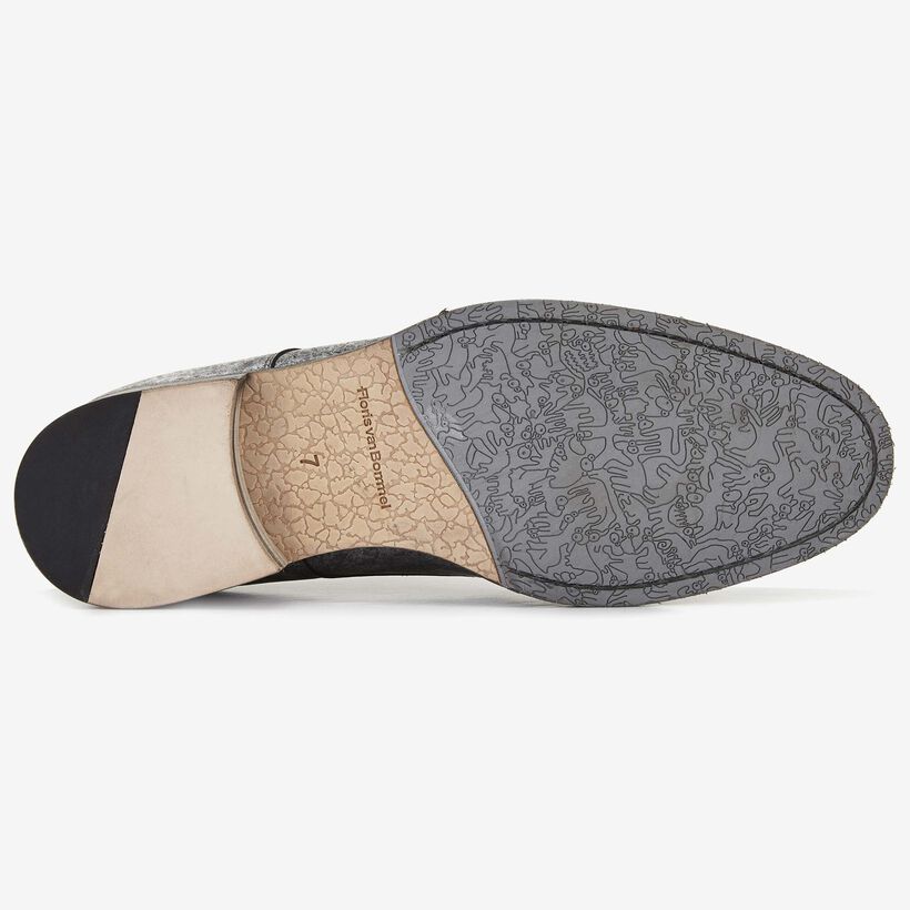 Floris van Bommel men's lace-up shoe in silver metallic leather