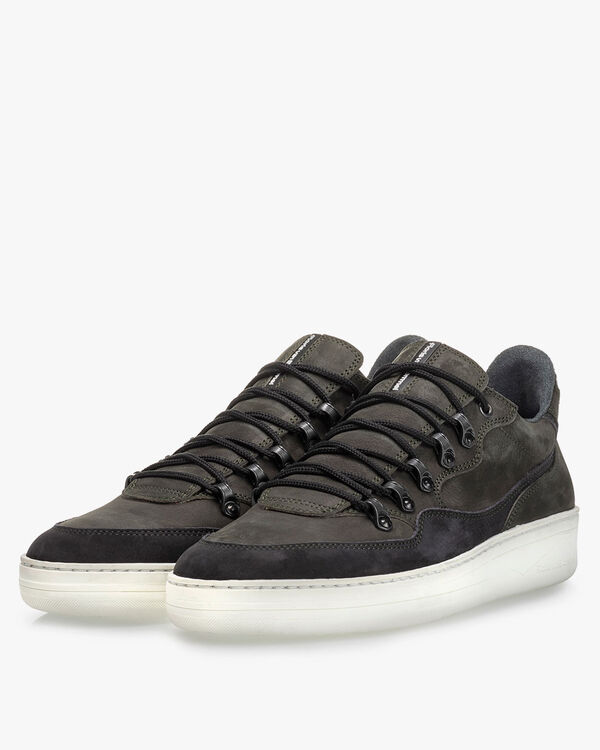 Sneaker nubuck leather dark green