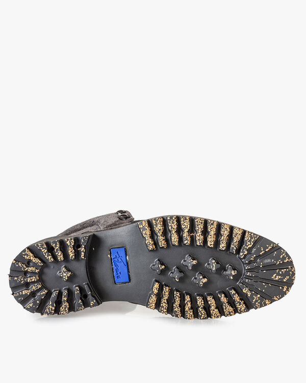 Lace boot grey suede leather