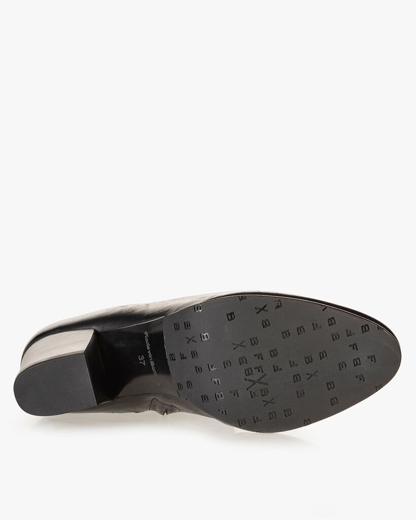 Enkellaars nappaleer zwart