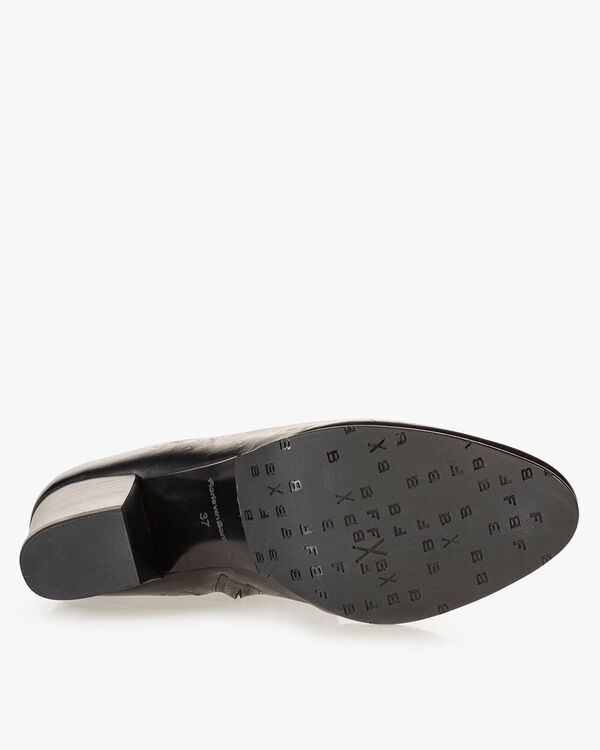 Enkellaars nappaleer zwart