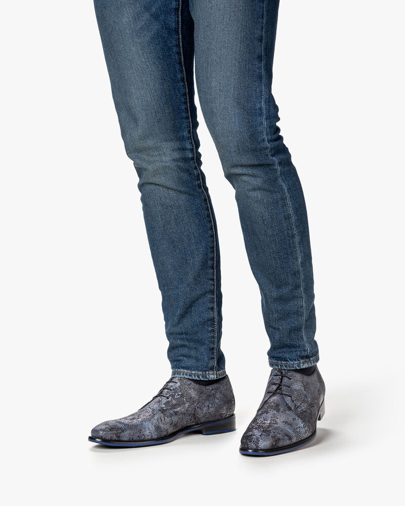 Veterschoen su&egrave;de blauw