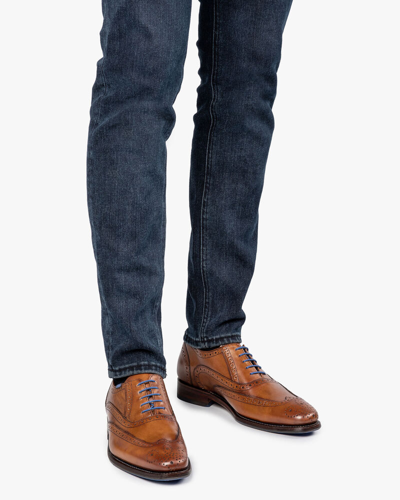 Lace shoe calf leather cognac