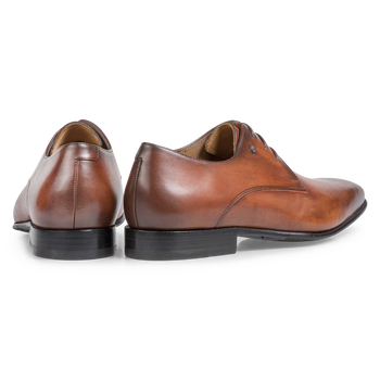 Kalfsleren veterschoen cognac