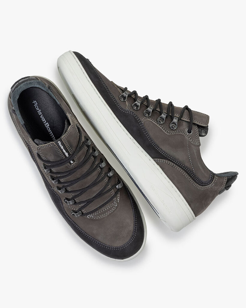 Sneaker nubuckleer donkergrijs