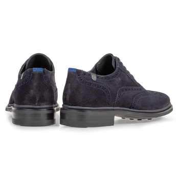 Brogue suede leather dark blue