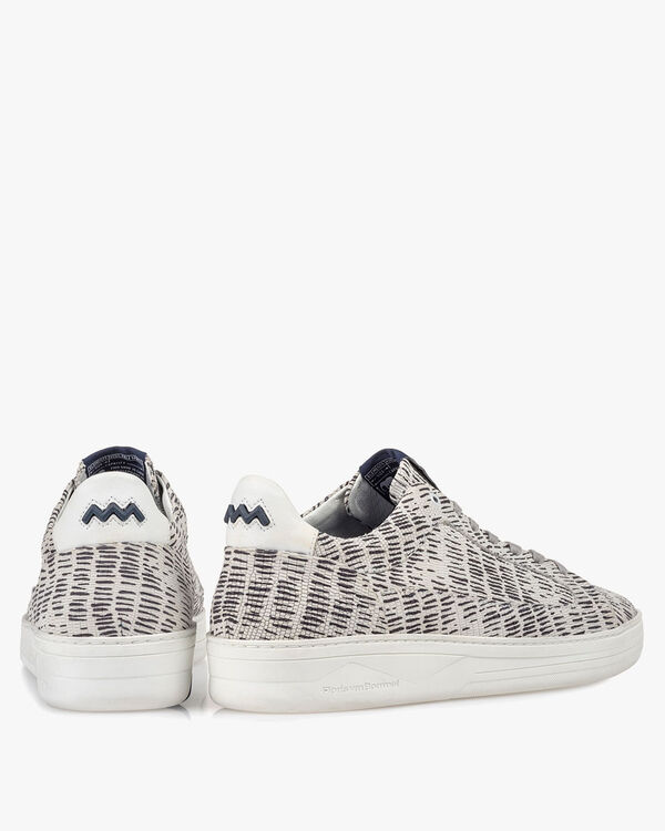 Sneaker nubuckleer zwart/wit