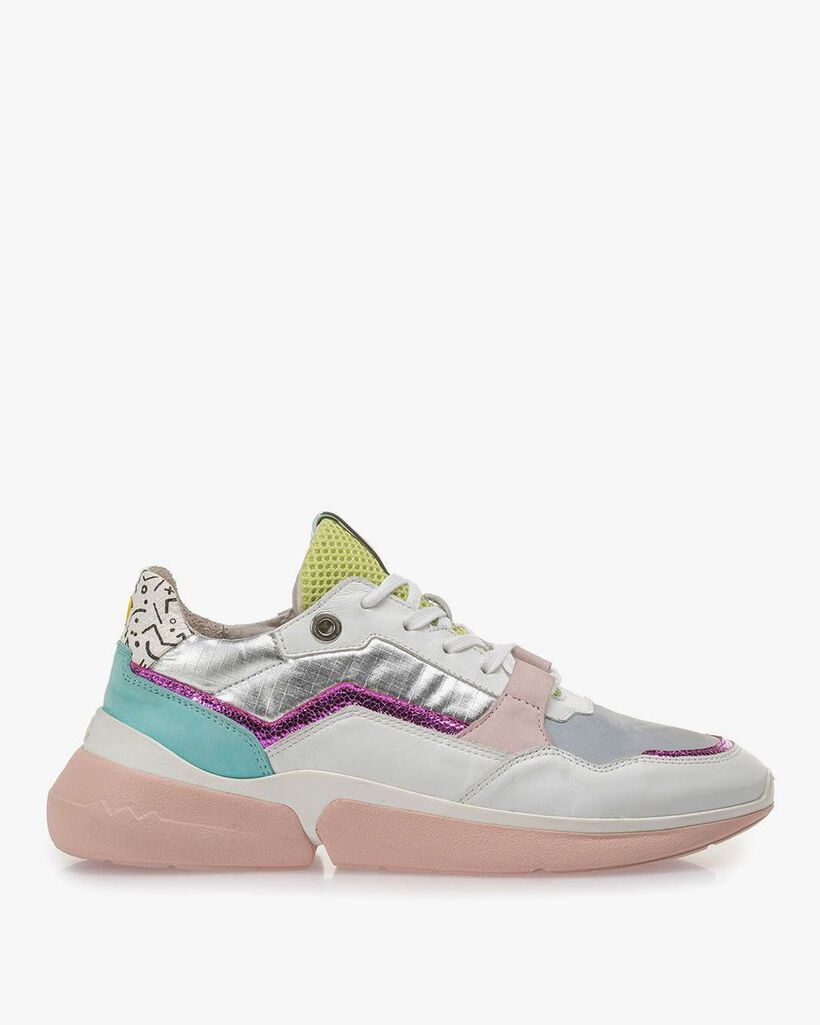 Multi-color leren sneaker