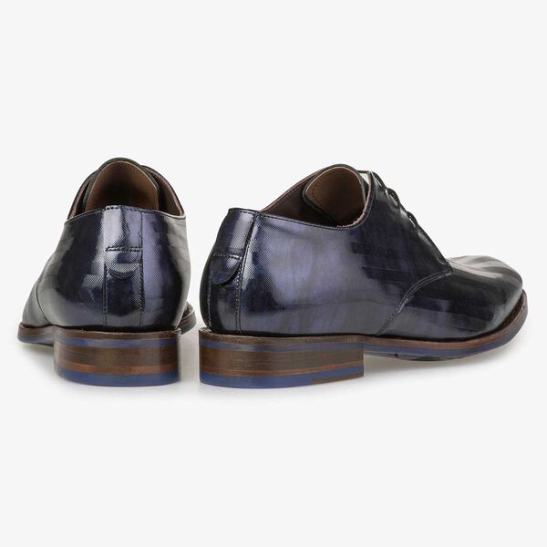 Blue Premium patent leather lace shoe