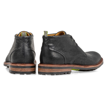 Lace boot black with print