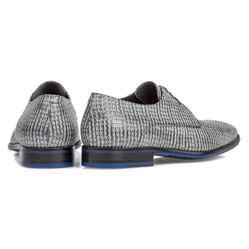 Lace shoe metallic with print grey