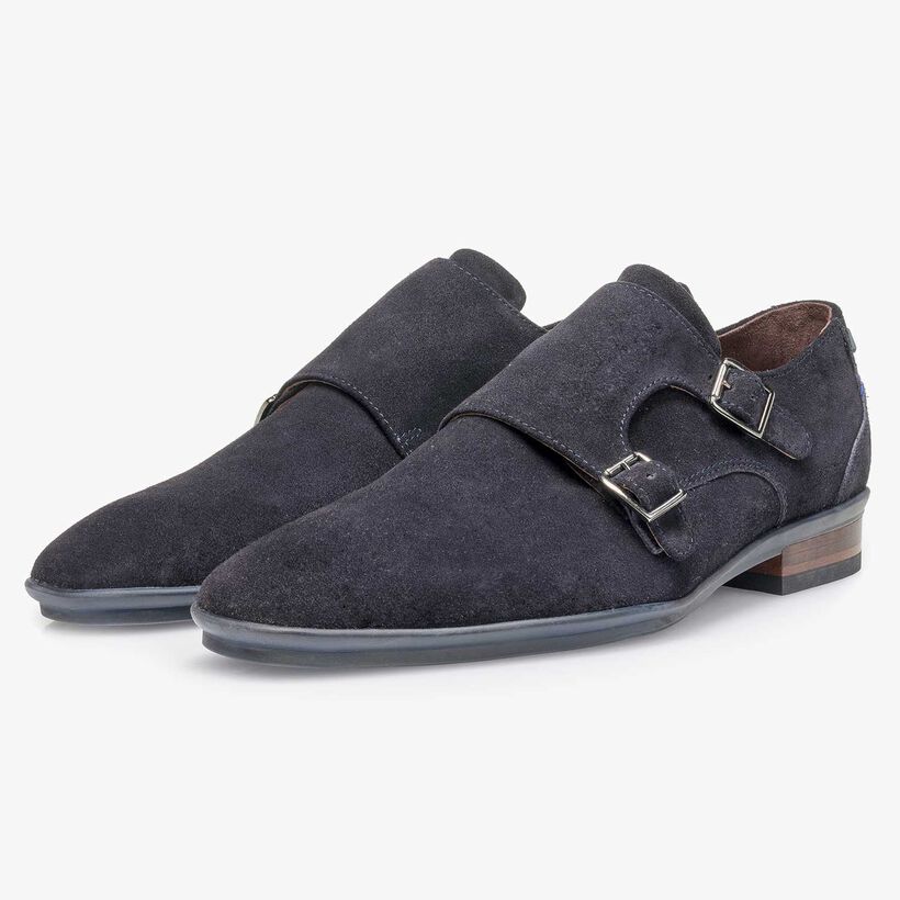 Calf leather double buckle monk strap
