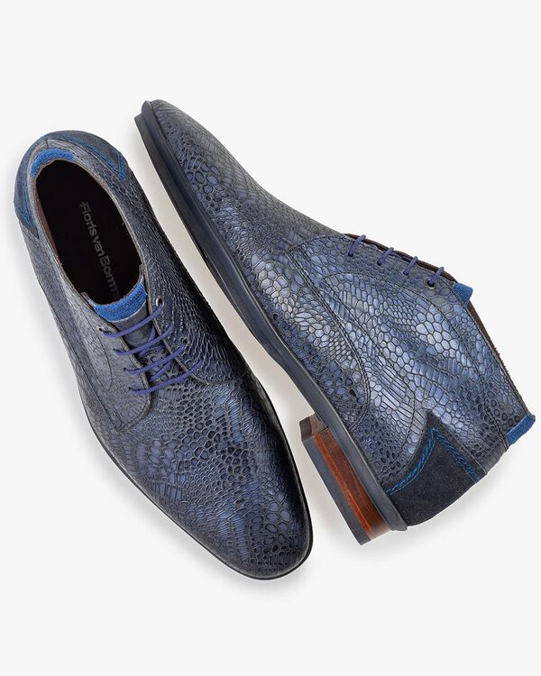 Veterboot met print blauw