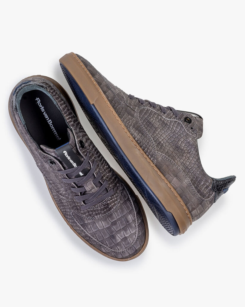 Sneaker reptile print taupe