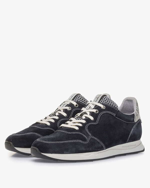Blauwe su&egrave;de sneaker