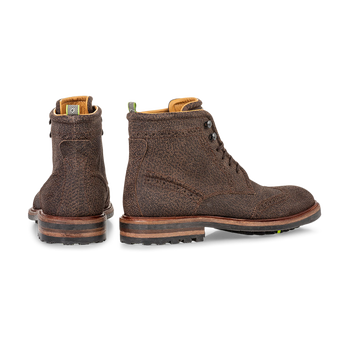 Lace boot printed leather brown