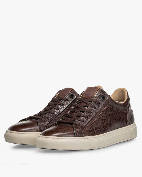 Sneaker geprint leer bruin