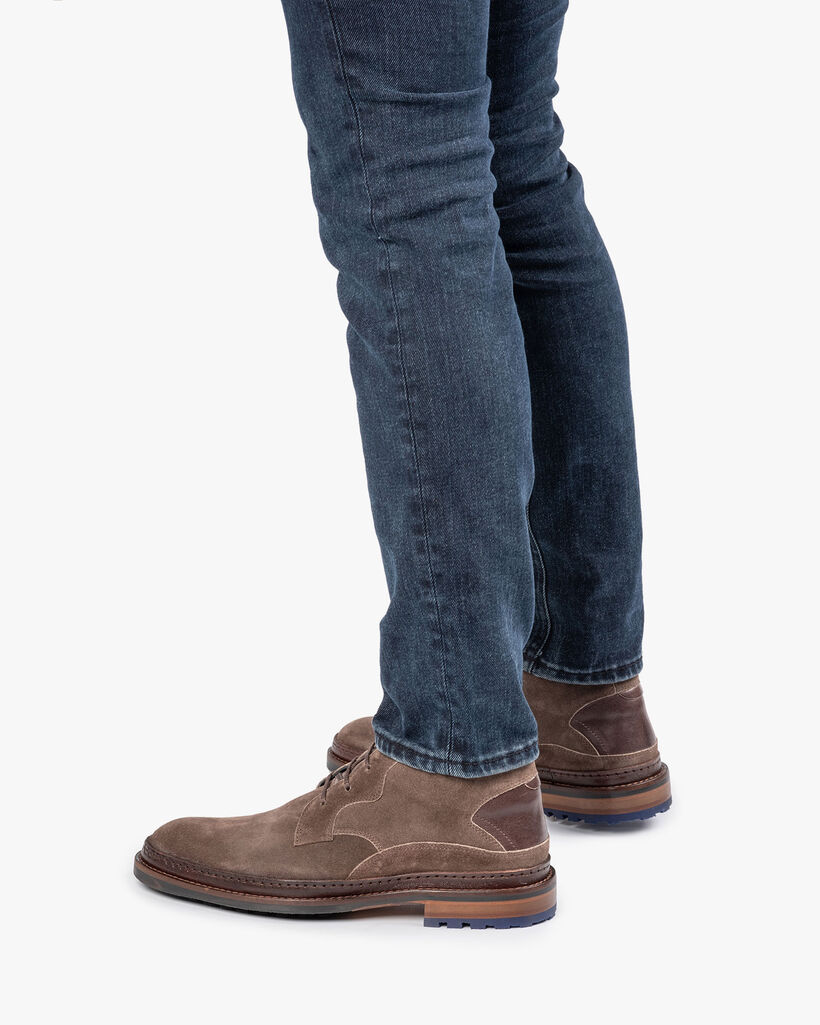 Lace boot suede leather dark taupe