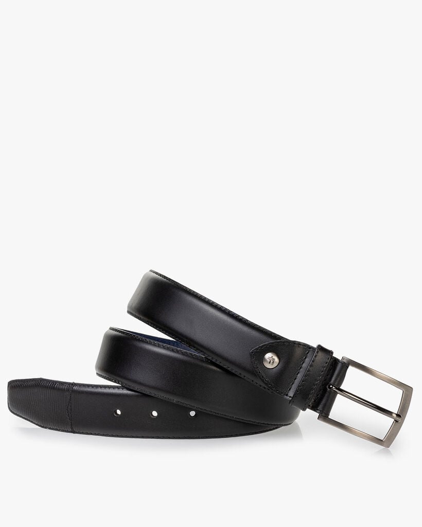 Belt calf leather black