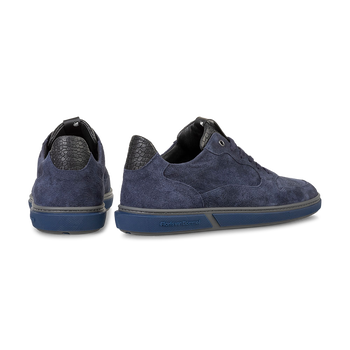 Sneaker geprint leer blauw