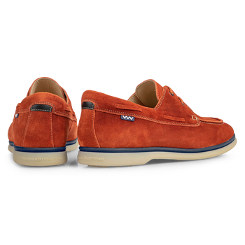 Boat shoe suede leather orange