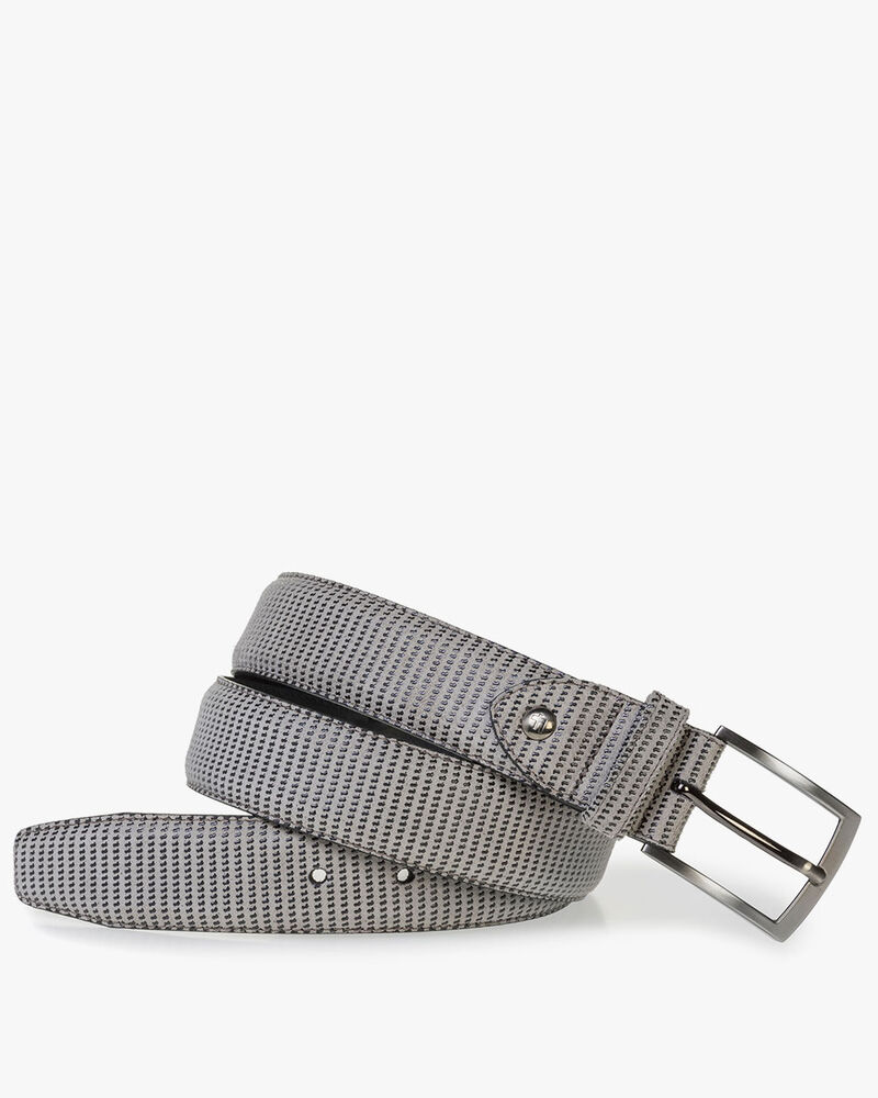 Beige su&egrave;de riem met print