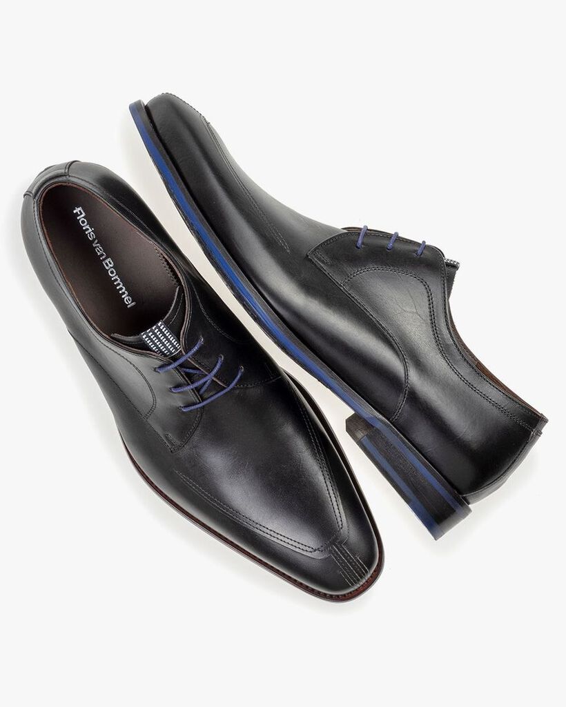 Veterschoen zwart kalfsleer