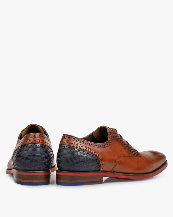 Lace shoe calf leather cognac