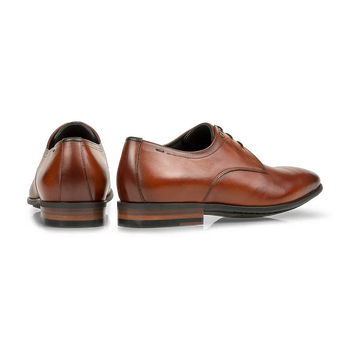 Lace shoe calf leather cognac