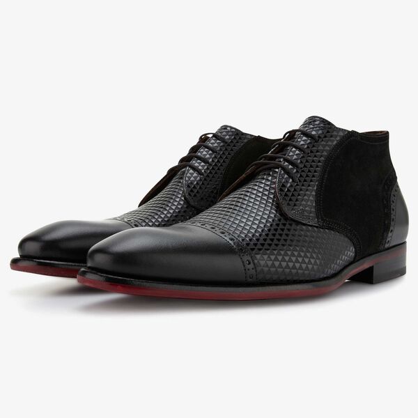 Floris van Bommel black leather lace boot