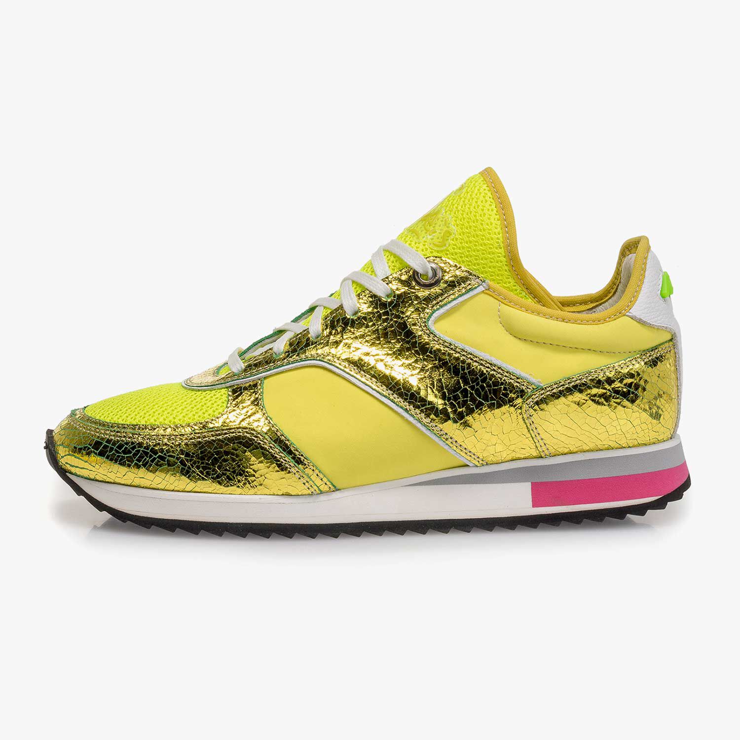 Gele metallic damessneaker 85261 01 Floris van Bommel
