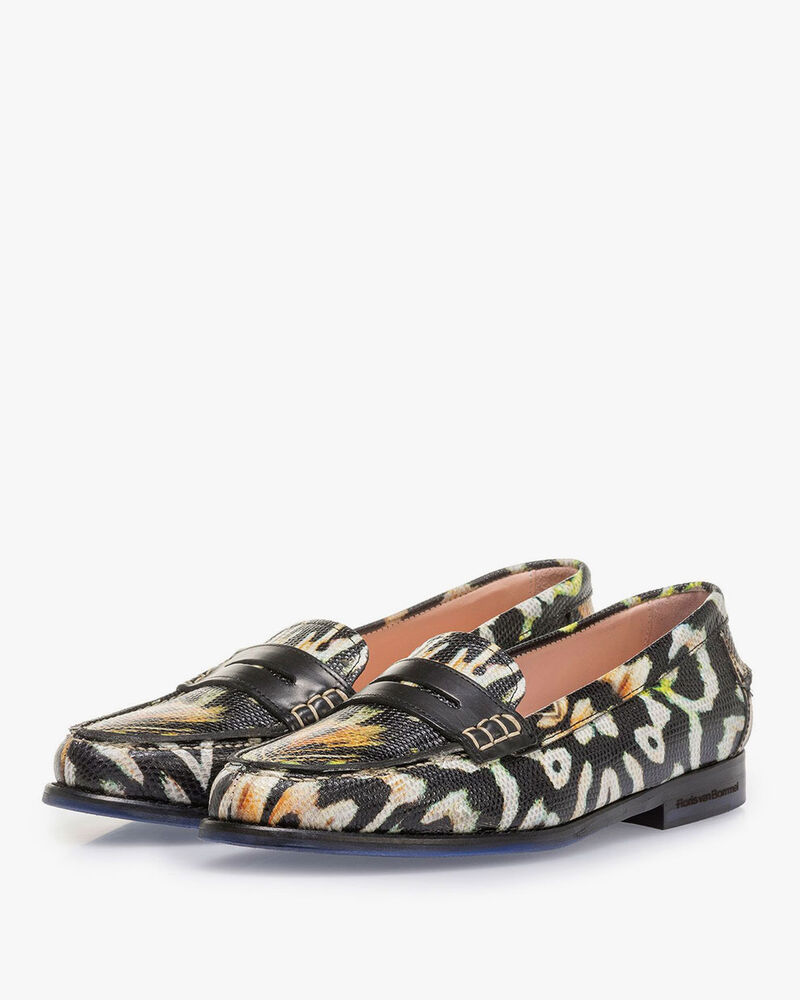 Black leather loafer print