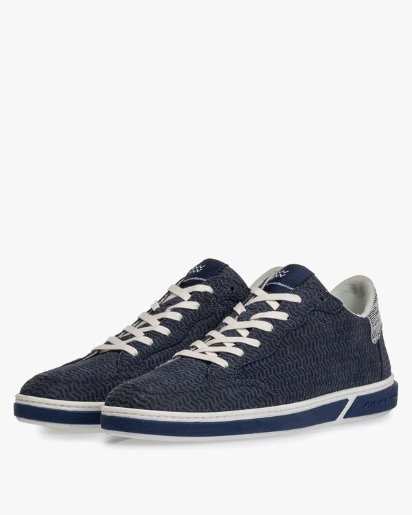 Sneaker nubuckleer blauw