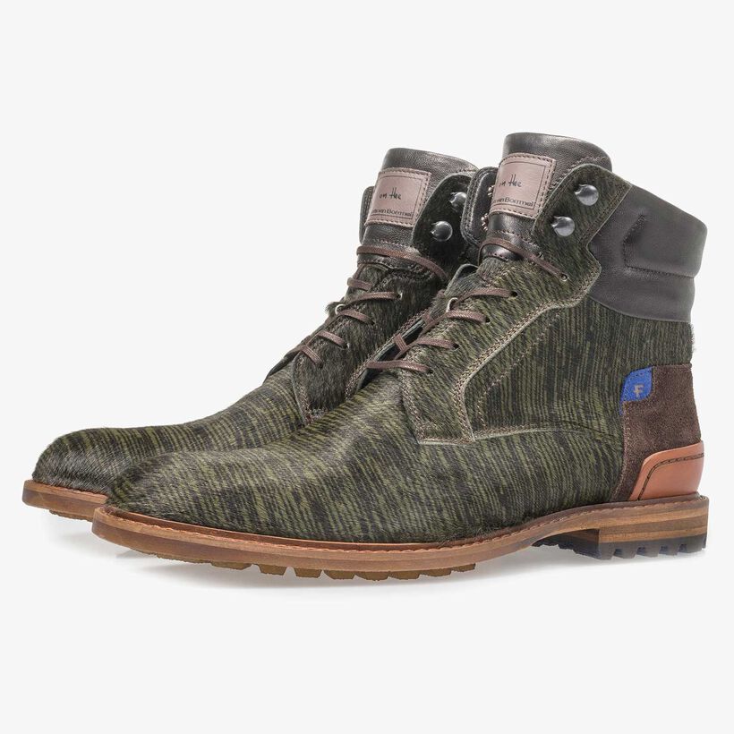 Premium donkergroene pony veterboot met print