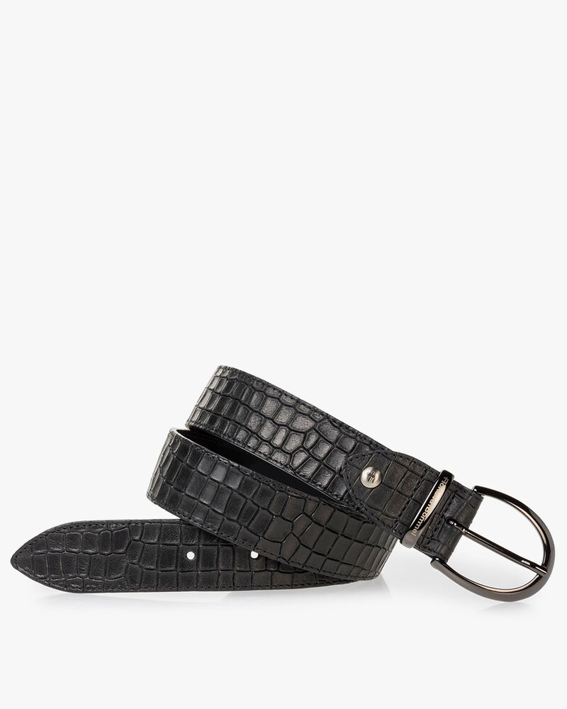 Riem reptielenprint zwart