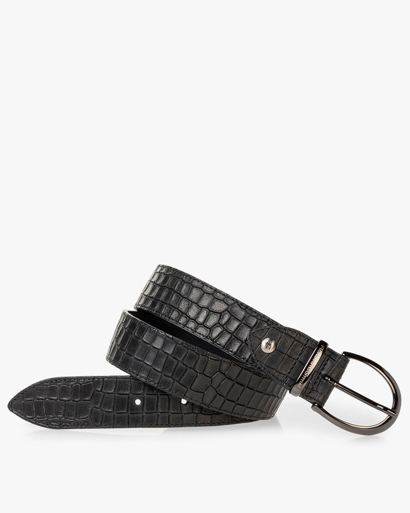 Riem reptielenprint zwart