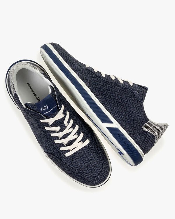 Sneaker nubuckleer blauw