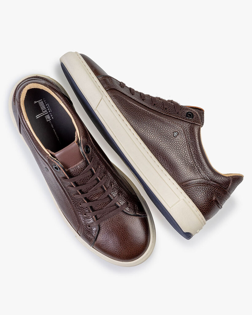 Sneaker geprint leer bruin