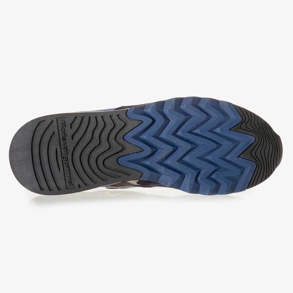 Yellow-blue suede leather sneaker