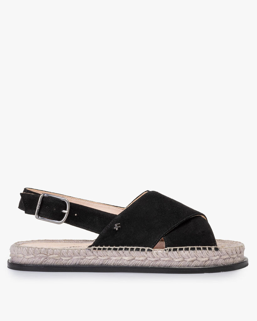 Sandal suede leather black