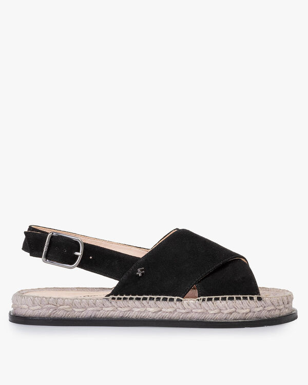 Sandal suede leather black