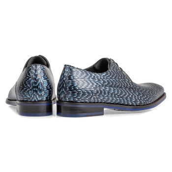 Veterschoen metallic blauw