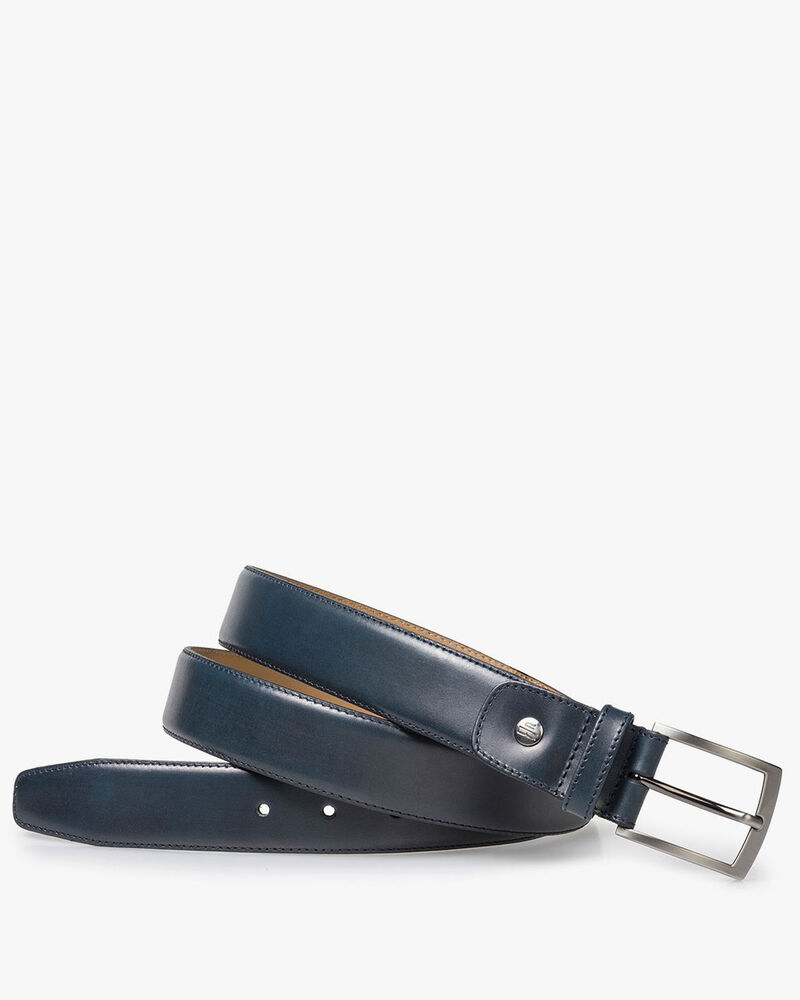 Blauwe kalfsleren riem