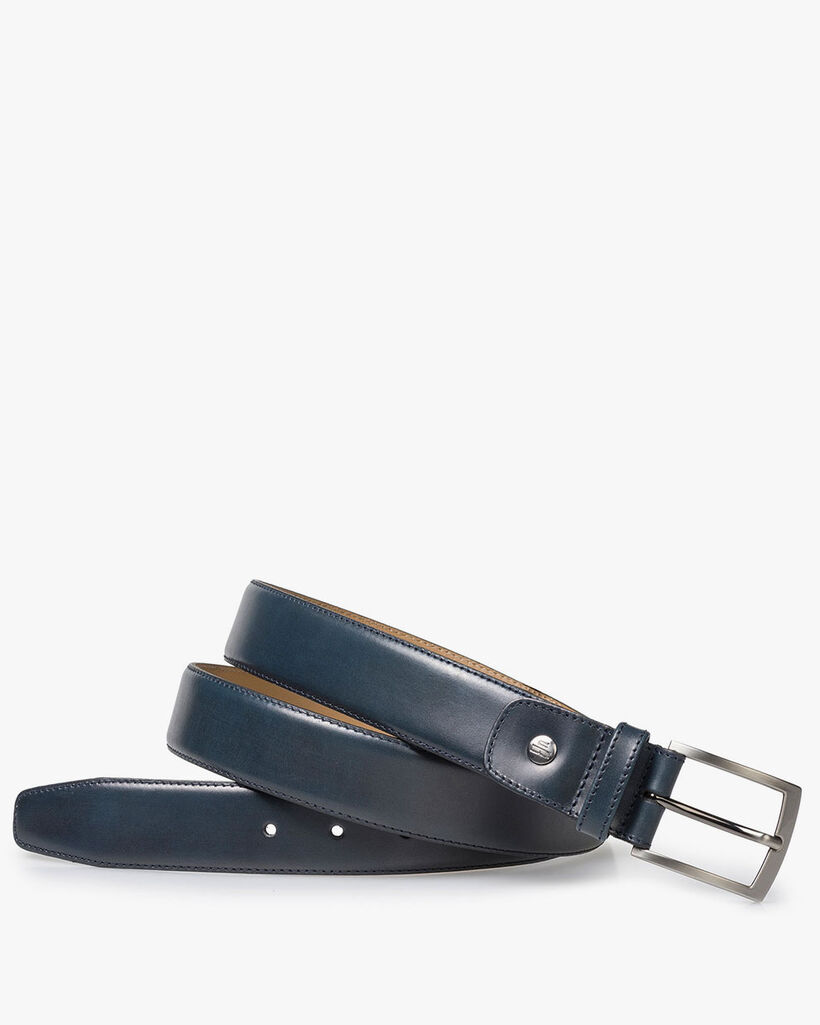 Blauwe kalfsleren riem