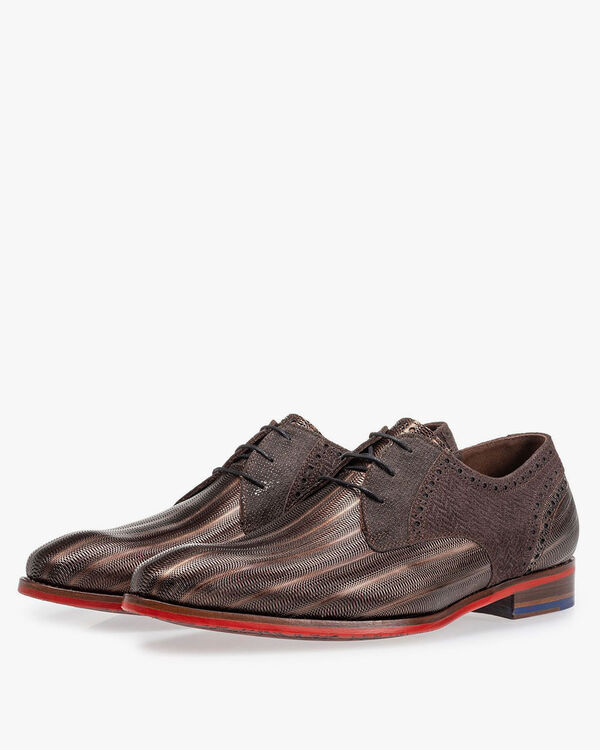 Lace shoe metallic bronze